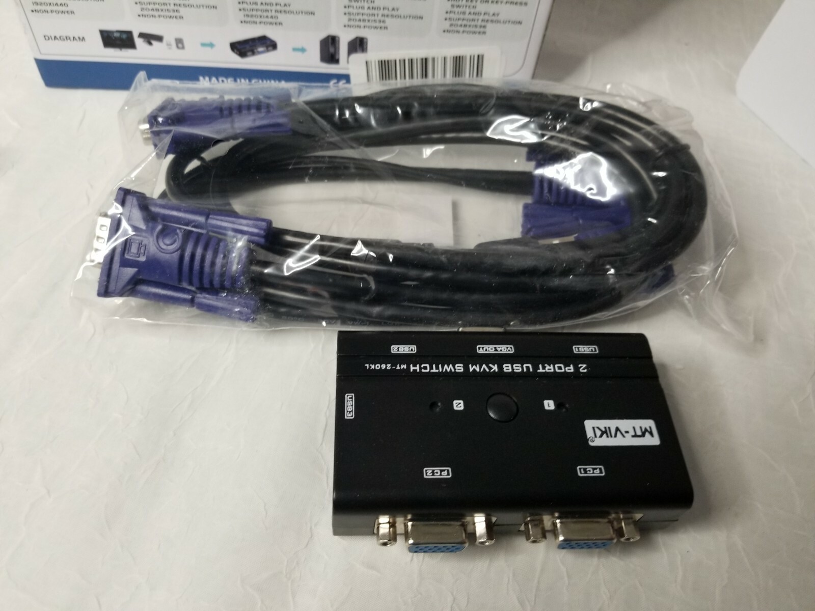 KVM Switch HDMI 2 Port Box Share 2 Computers with one Keyboard & Mouse