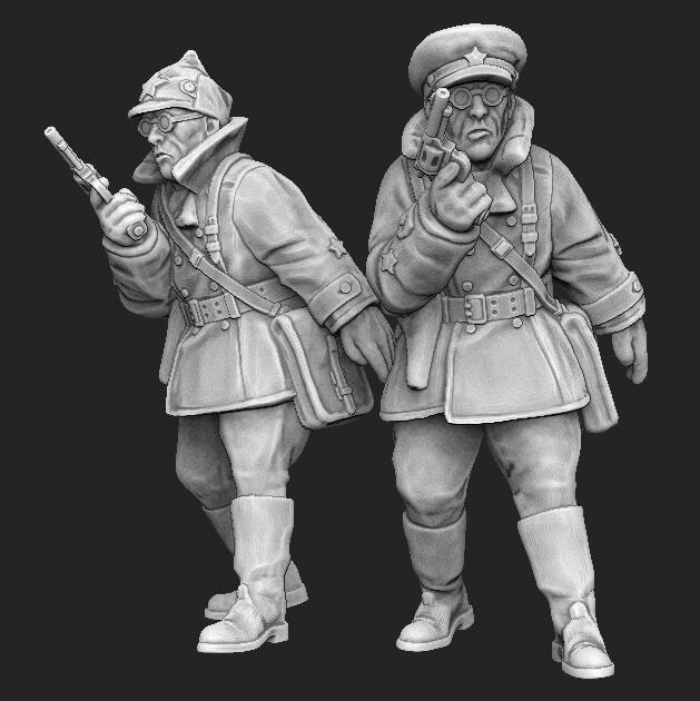 Just Some Miniatures WW2 Soviet Commissars Bolt Action 20mm 28mm 40mm 54mm 35mm
