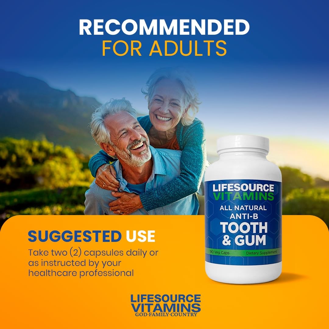 LifeSourceVitamins Tooth Gum - Anti-B - Support - 90 Caps - Proprietary Form...