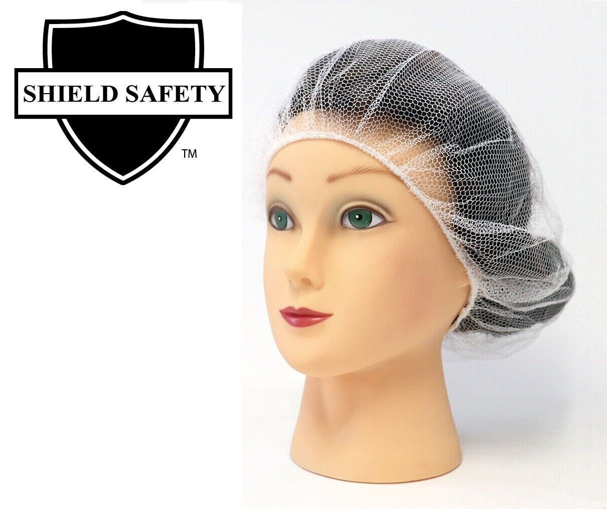 Shield Safety White Soft Heavyweight Nylon Honeycomb Hairnet 21" Package Of 1000
