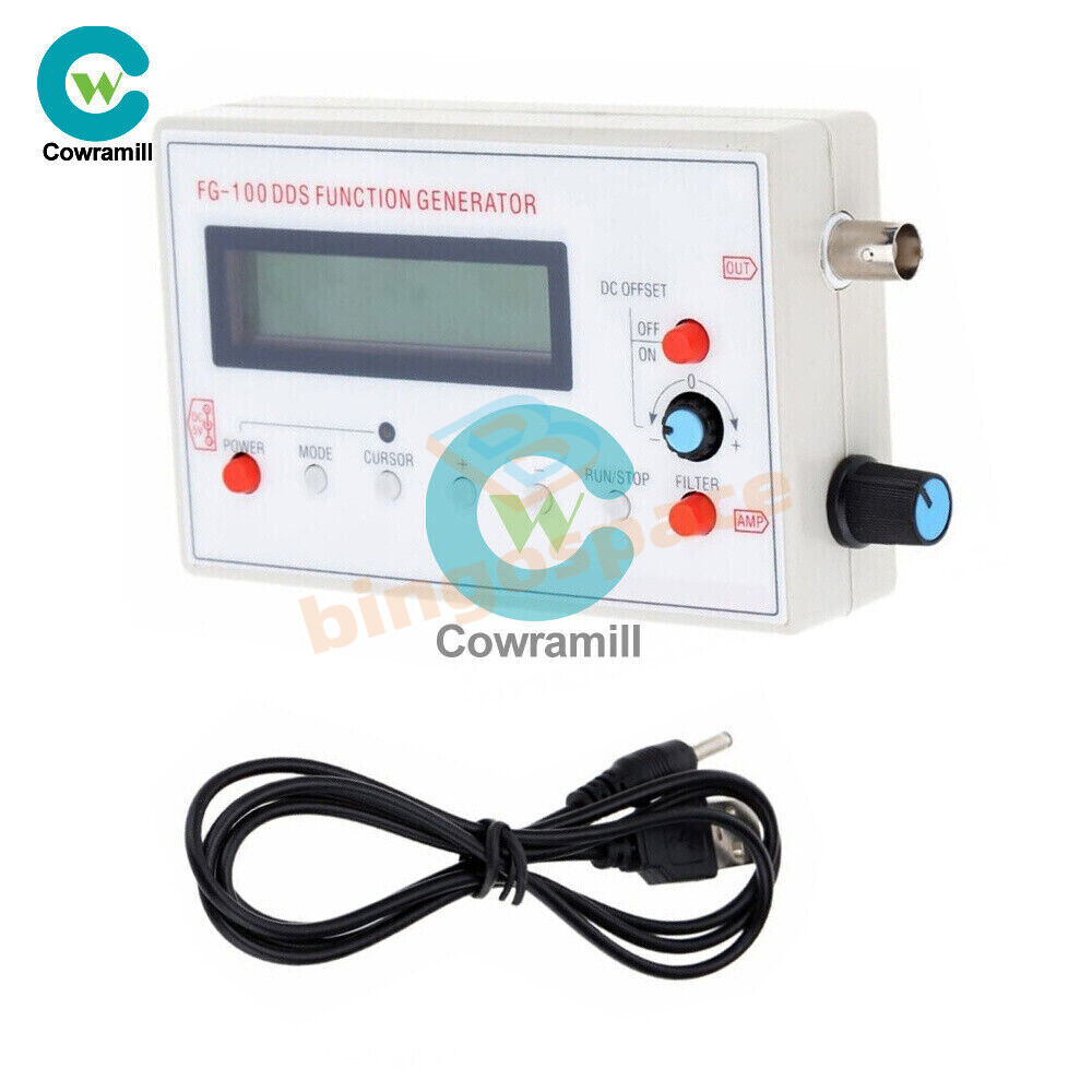 DDS Function Signal Generator Module 1HZ-500KHz Sine +Square Wave + Case FG-100b