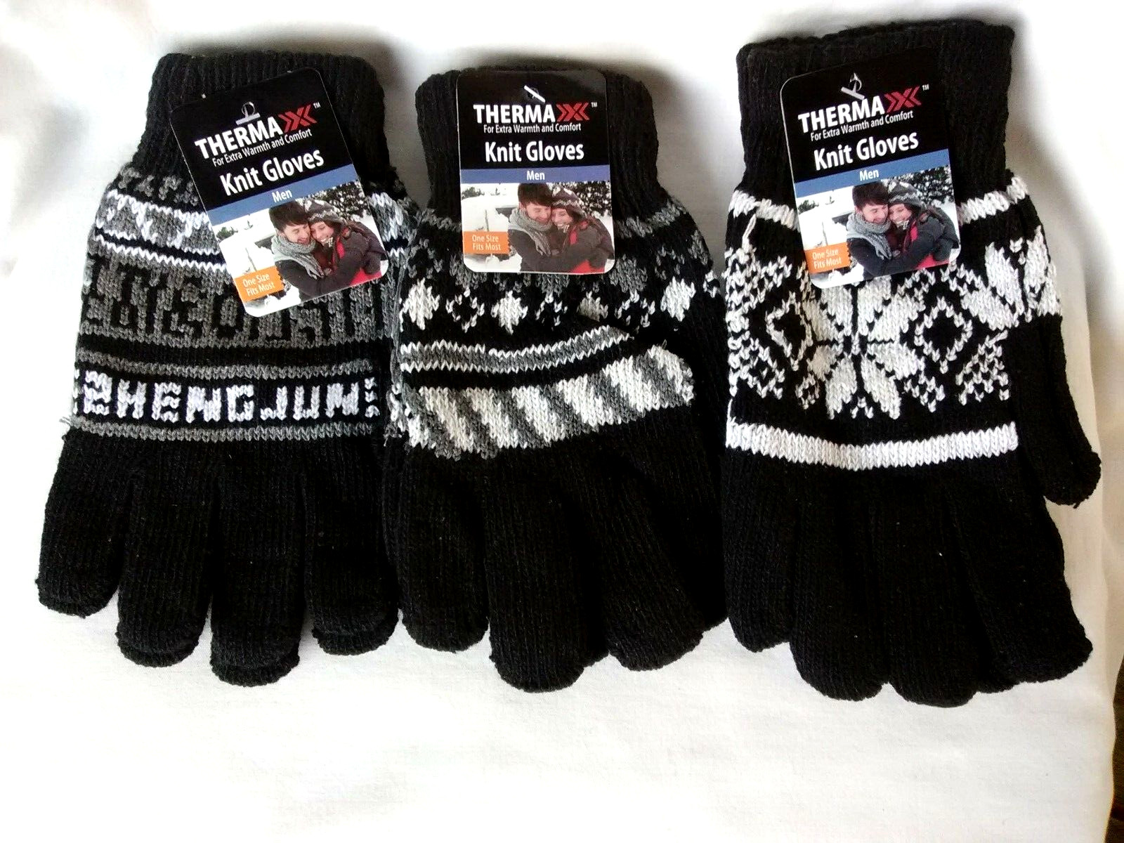 3 Pack Men's Women Unisex  Knit Warm Winter  Work Gloves  lot One Size New