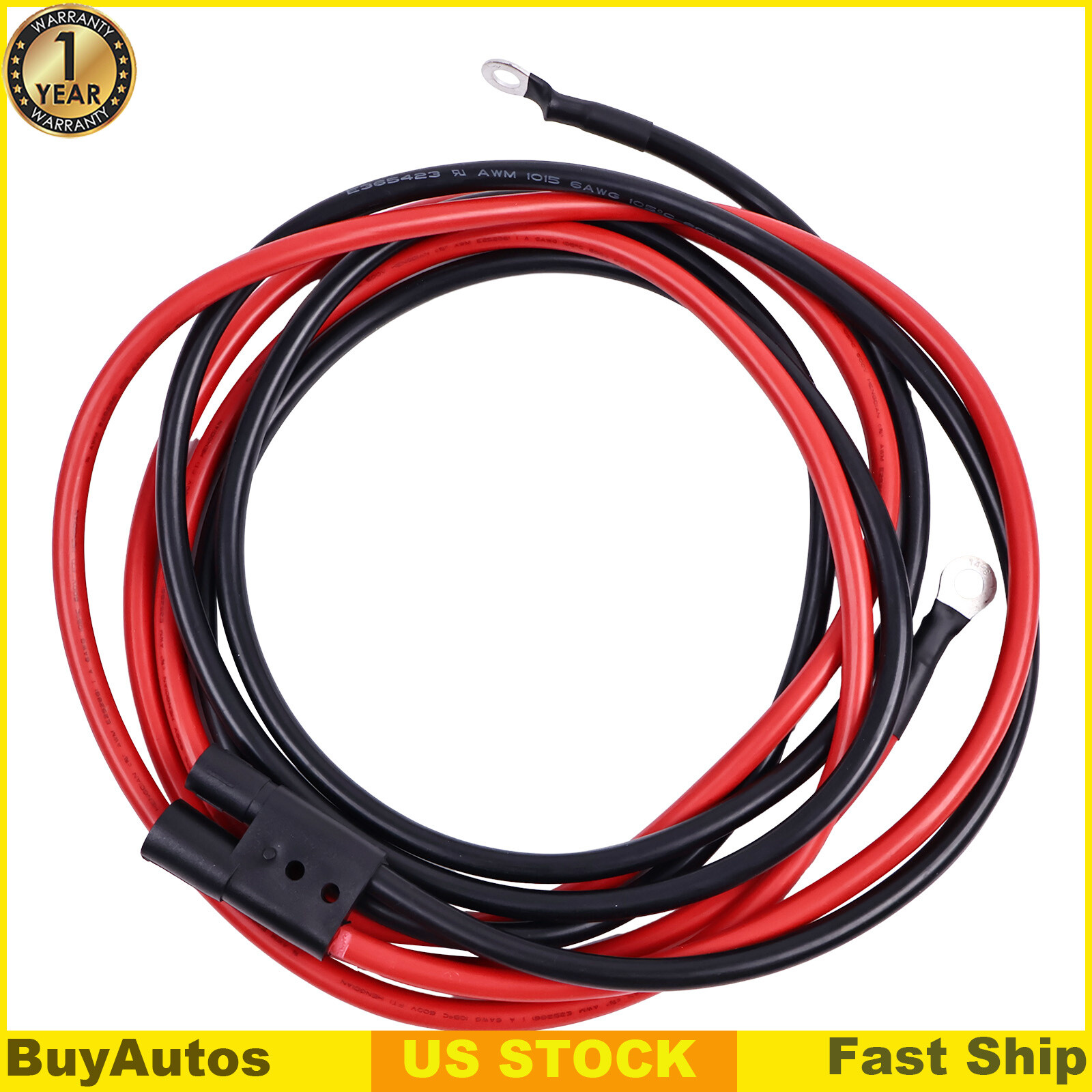 New 90" Truck Side Power Ground Cable HYD01684 For Boss RT3 Snow Plows
