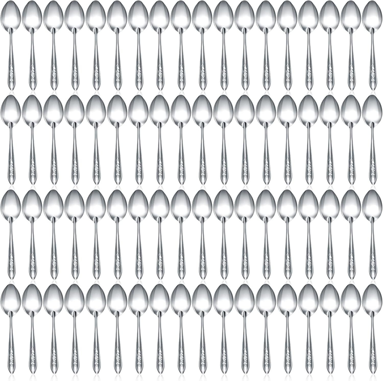 100 Pieces Dinner Spoons Set 6.69 Inches Silverware Spoons Bulk Stainless Steel