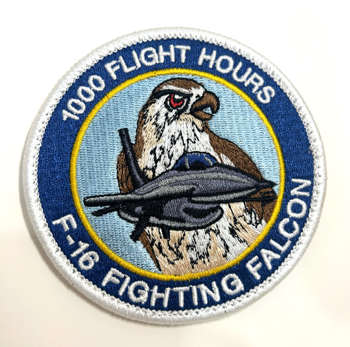 USAF F-16 FIGHTING FALCON -1000 FLIGHT HOURS- HIGH QUALITY EMBROIDERED PATCH