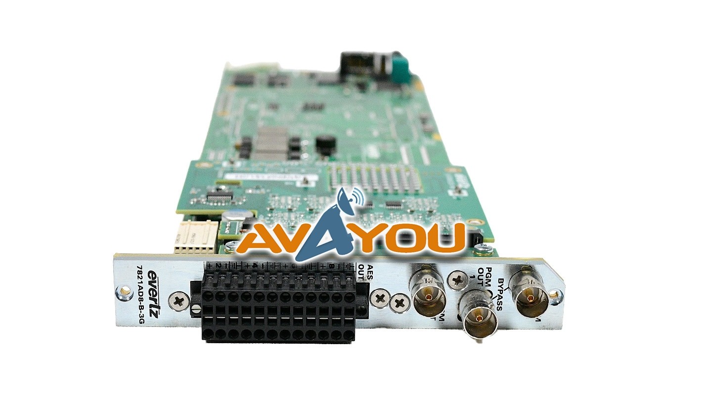Evertz 7821AD8-B-3G 3G/HD/SD 8 AES Audio De-Embedder for 7800FR +3RU
