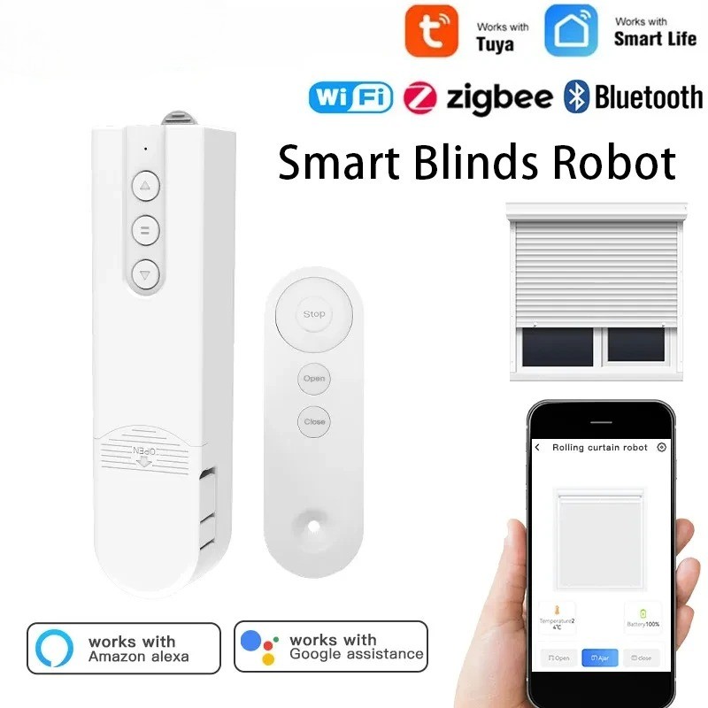 Tuya WiFi ZigBee Smart Curtain Motor Robot Roller Shutter Blinds Louver Switch