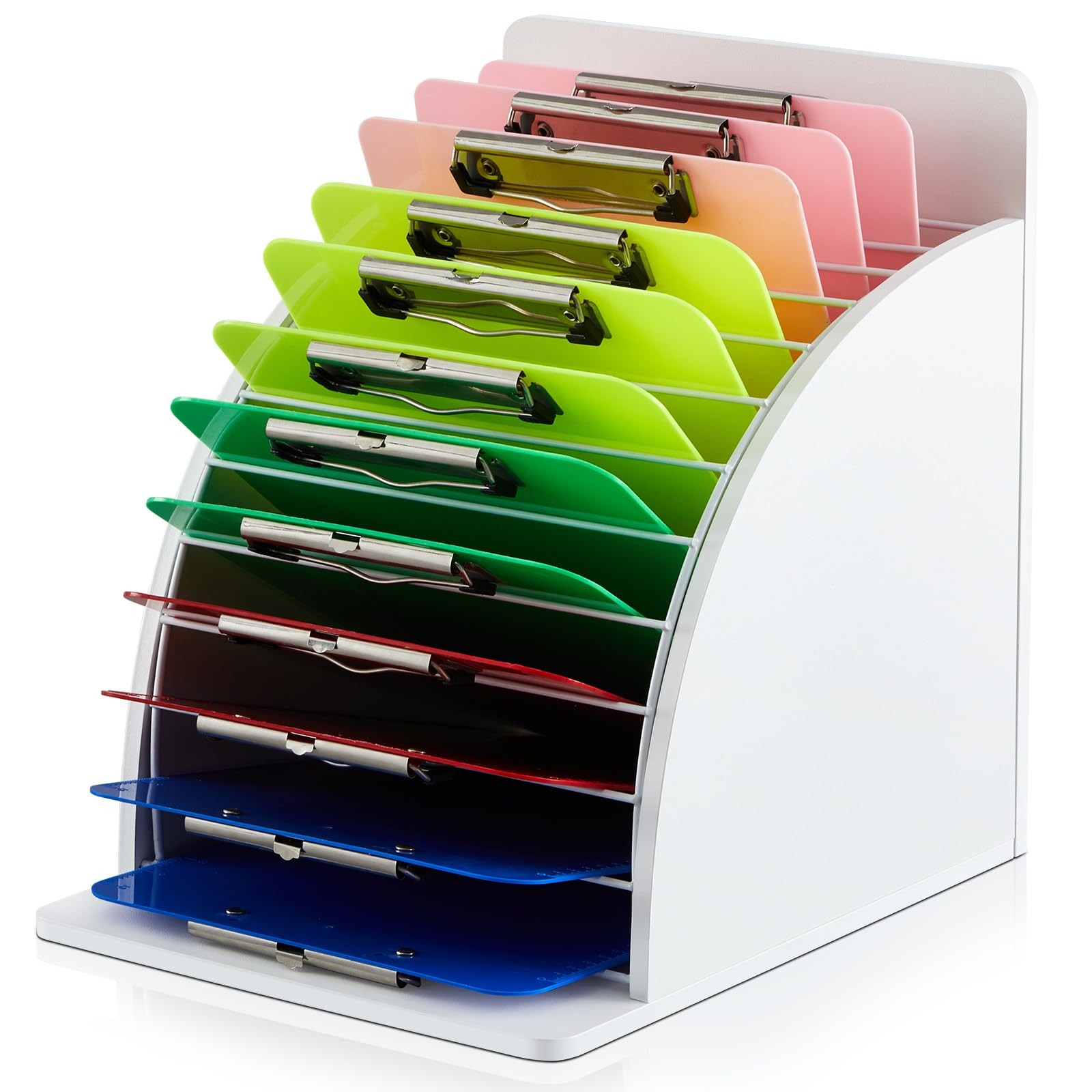1 PCS White Wooden Clipboard Holder Storage Rack Organizer Raised Panel