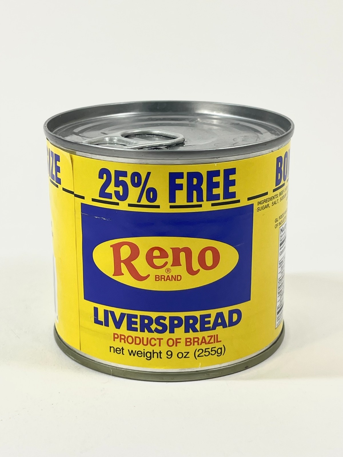 Liver Spread. By Reno Brand.  9 oz can .  Product of Brazil.  Pack of 3