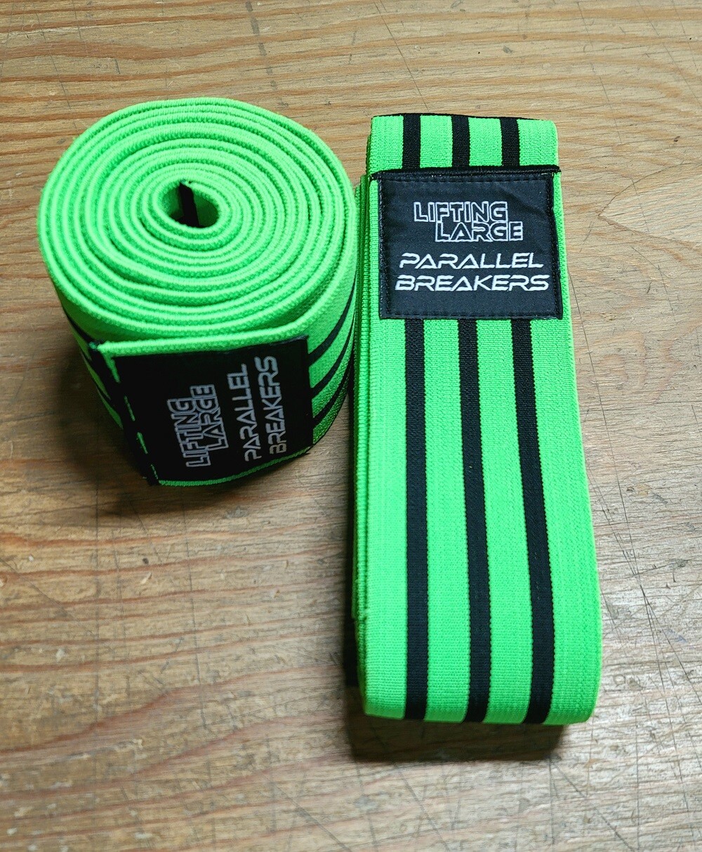 Parallel Breaker Powerlifting Knee Wraps 2m, 2.5, 3m. Hook and Loop Closure