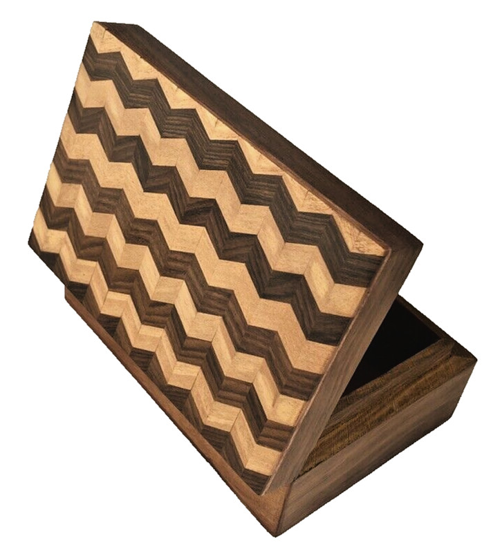 Stash Box Handmade Inlaid Trinket Jewelry Modern Hippie