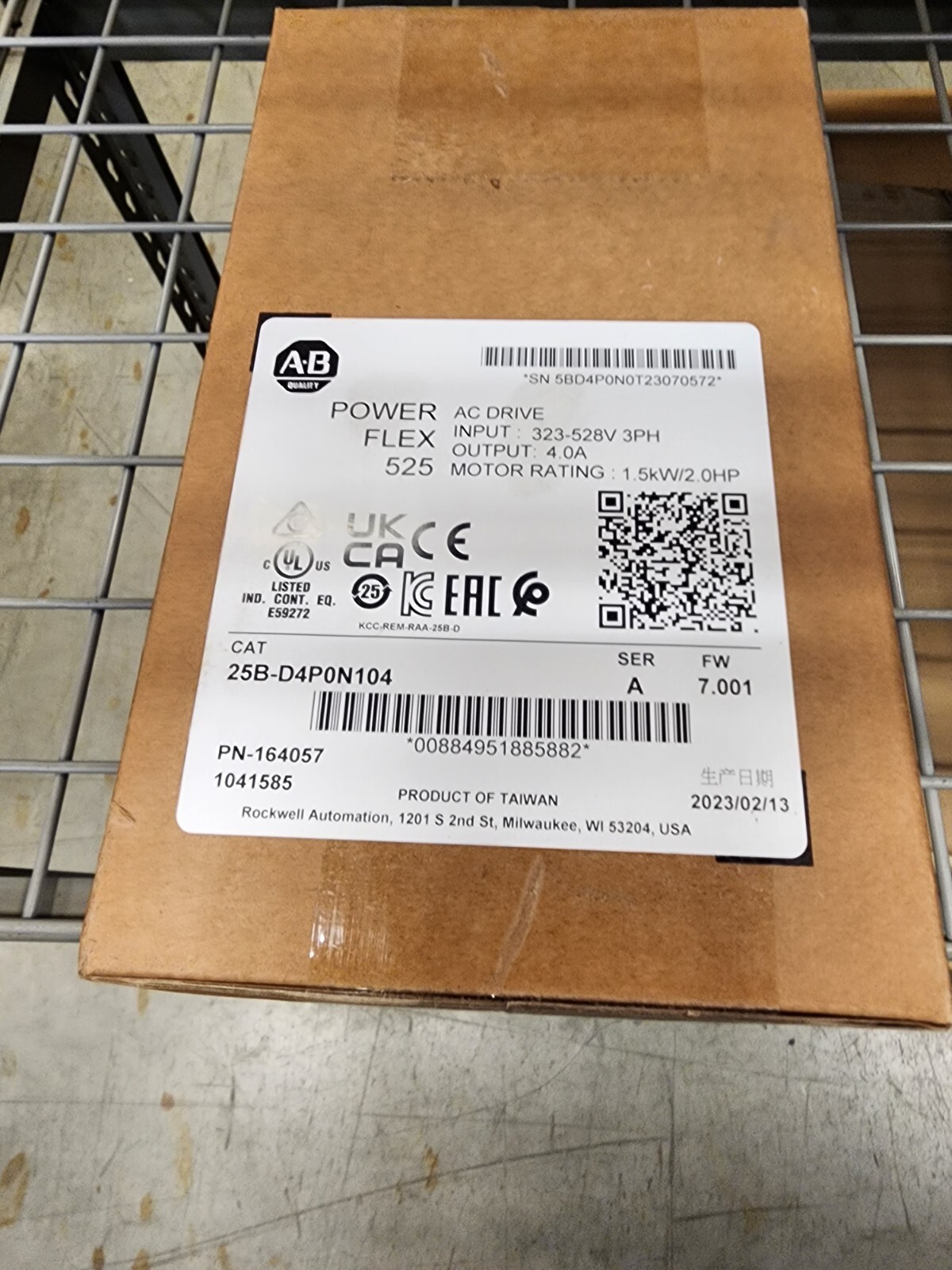 NEW AB 25B-D4P0N104 525 1.5kW 2Hp AC Drive New In Box AB 25B-D4P0N104