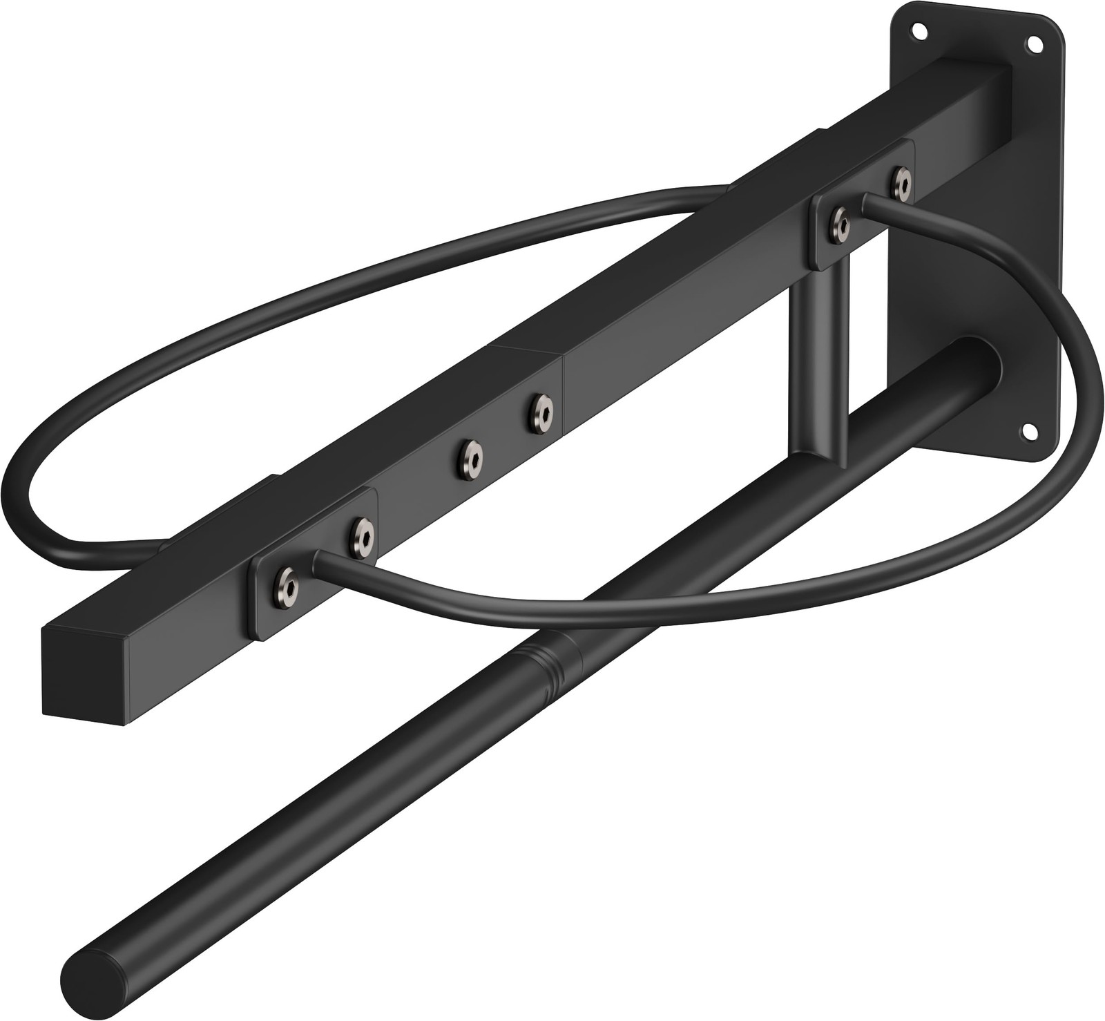 Queension Wall Mounted Saddle Rack Pad Bar For Horses Saddles, Black QSN-WSR-B
