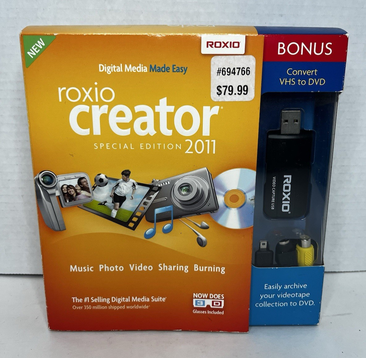 Roxio Creator Special edition 2011 Transfer VHS To DVD Sealed Brand New