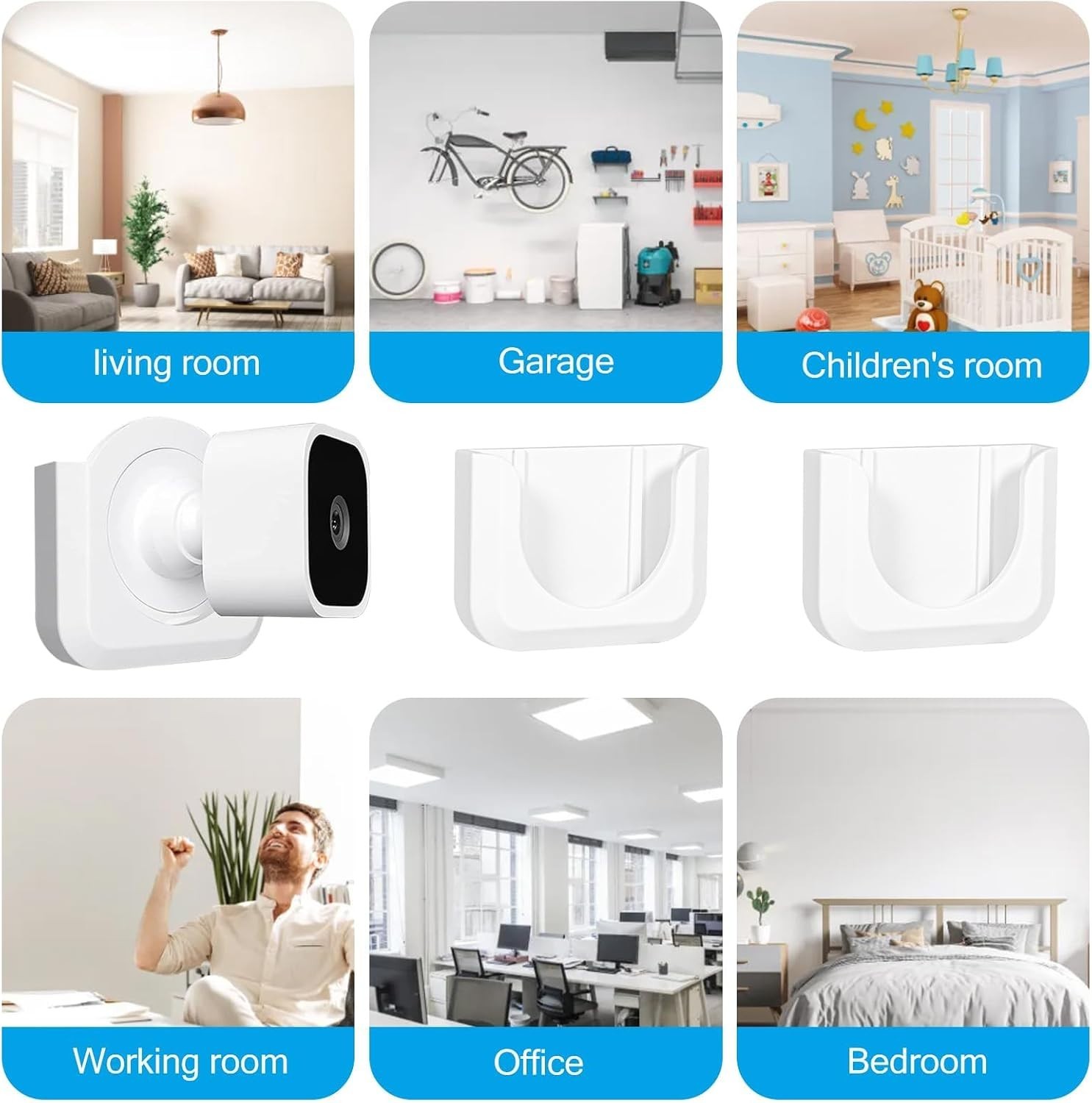 Effortless No Drill Camera Mount for Blink Mini - 2 Pack Wall Brackets Included