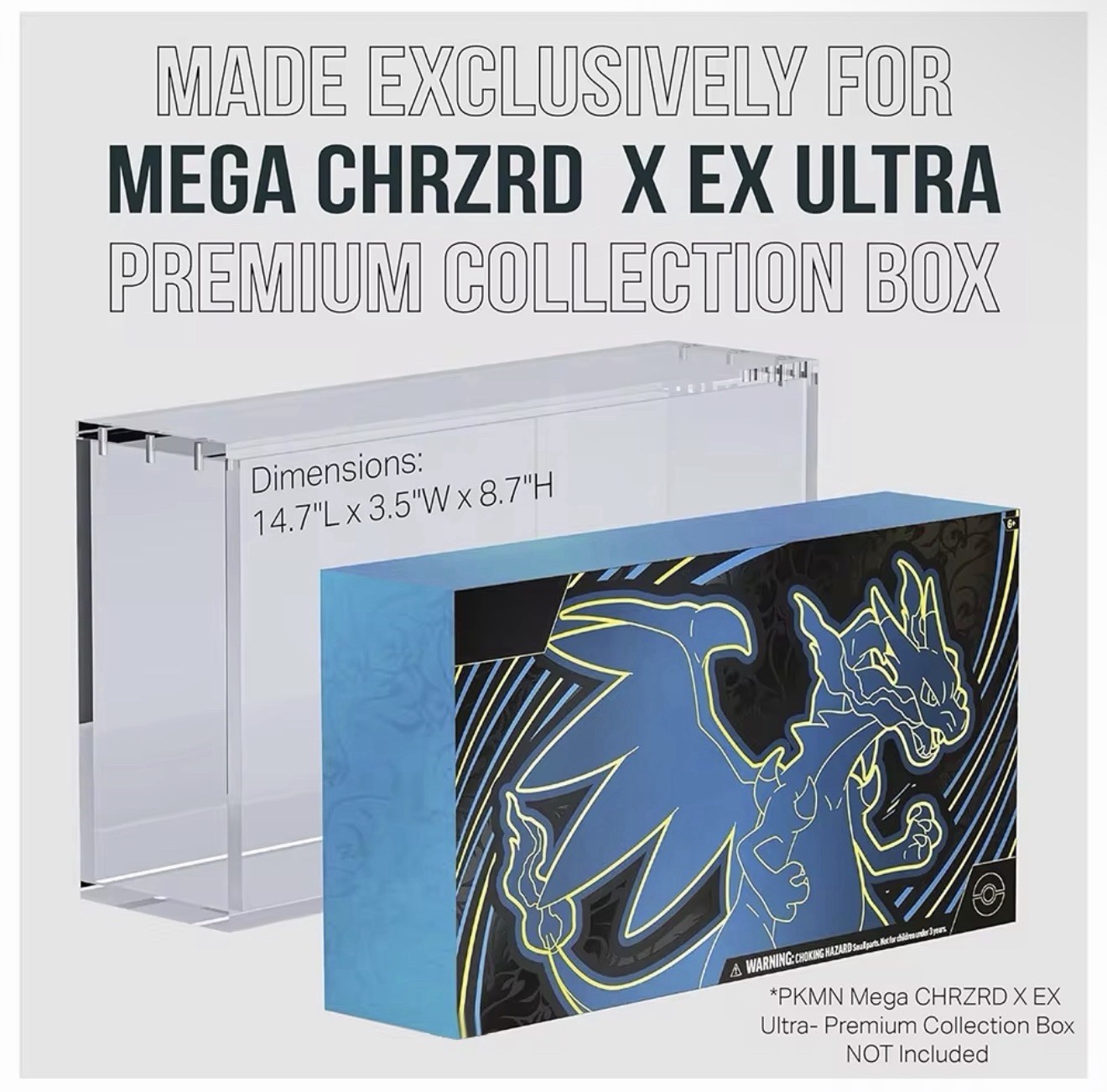 1x Acrylic Display Case for Pokemon Mega Charizard EX UPC BOX