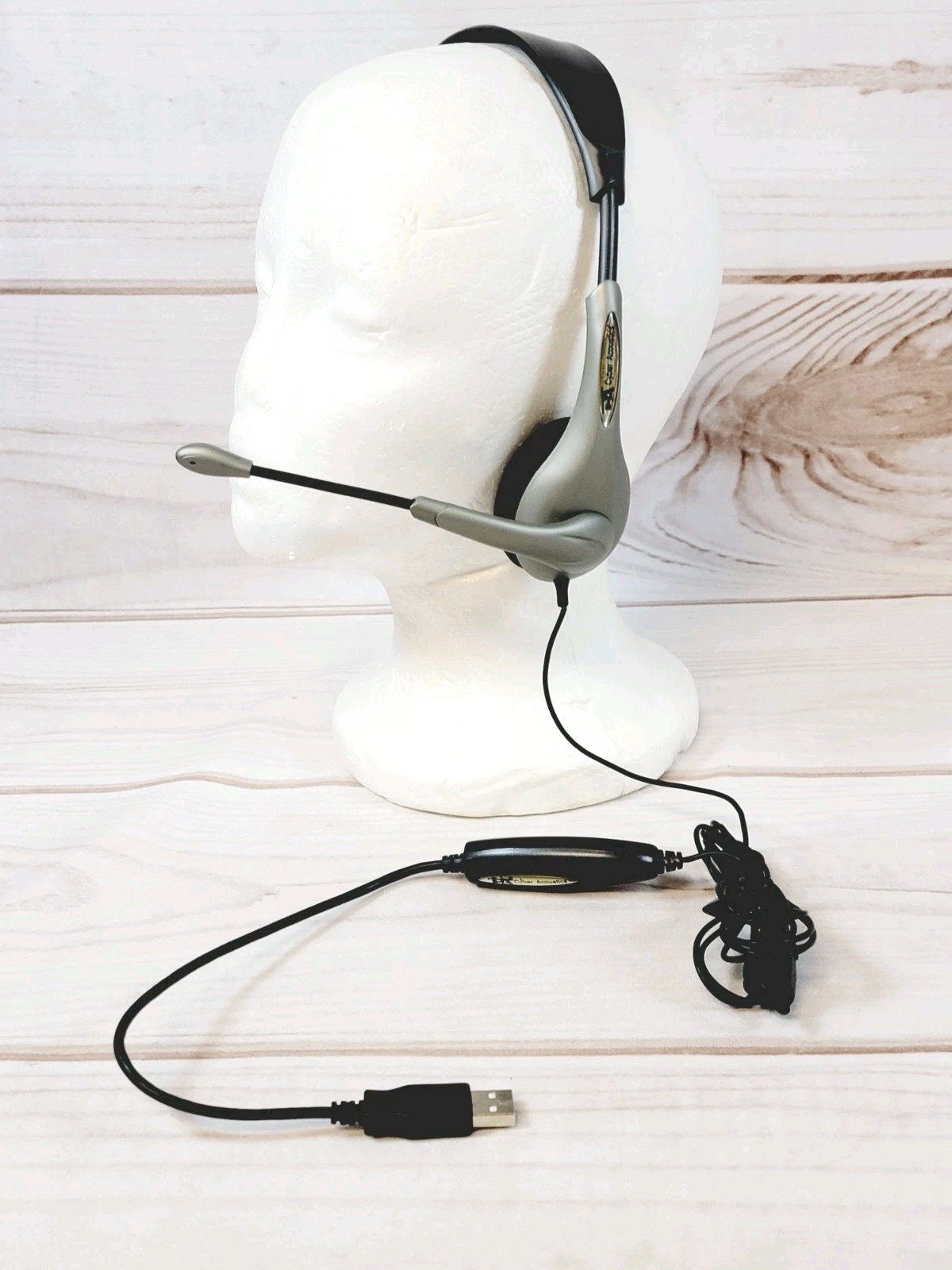 Cyber Acoustics AC-840 USB Mono Internet Communications Headset with Boom Mic