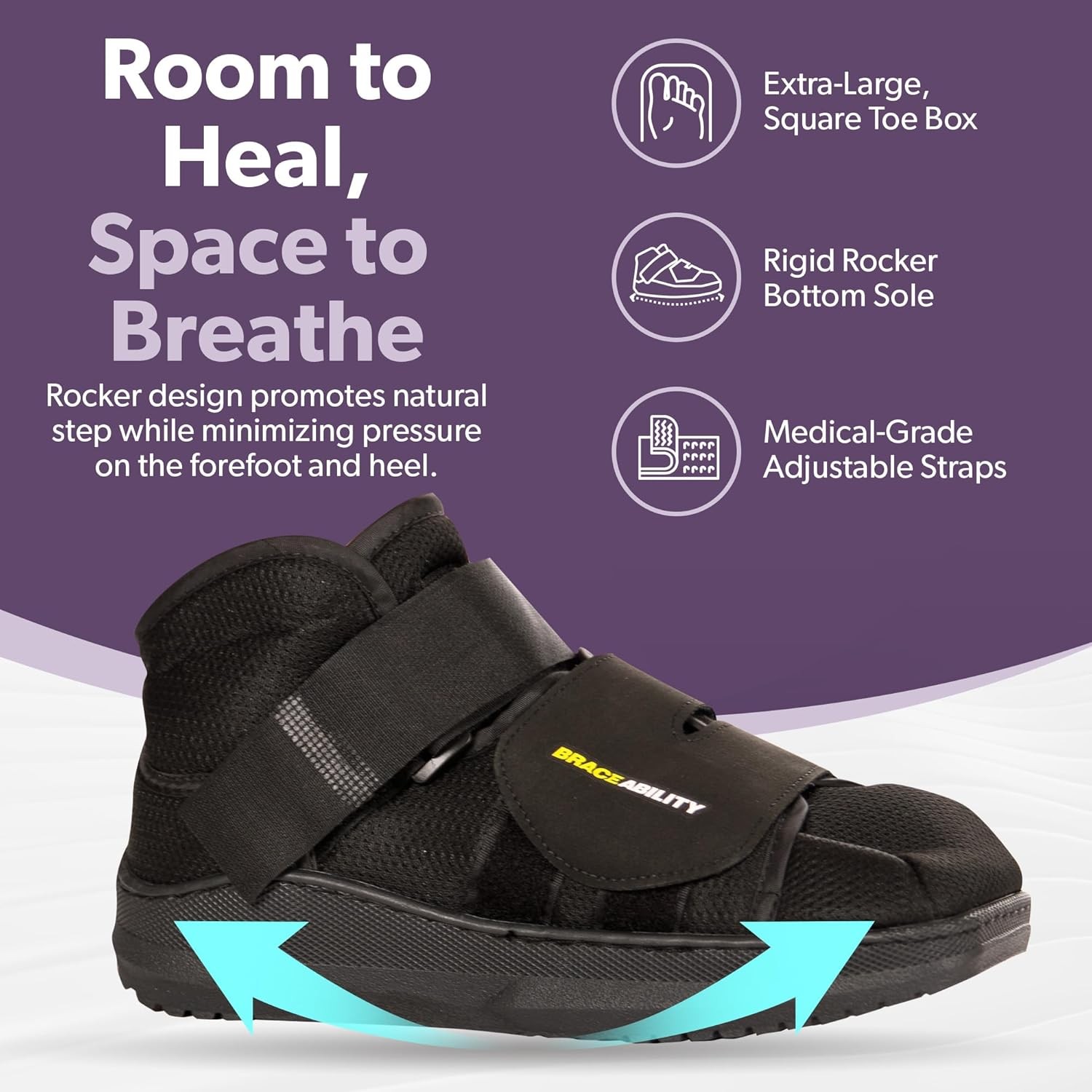 Closed Toe Medical Walking Shoe Fracture Boot Post Op Foot Brace M