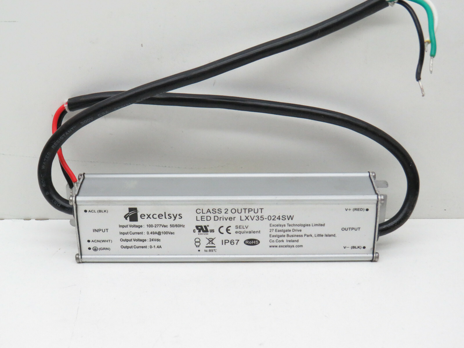 Excelsys LXV35-024SW Low Voltage LED Power Supply 35W 24VDC 1.4A Output