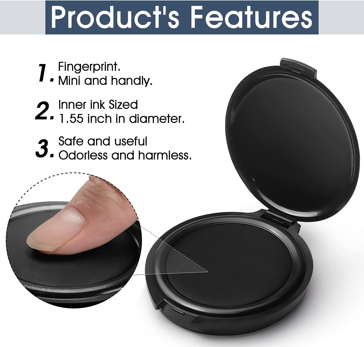1 Pack Thumbprint Fingerprint Ink Pad for Notary Supply Identification Security