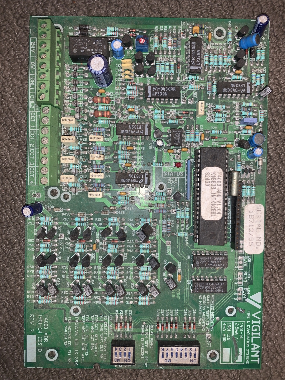New Tyco Vigilant Fire F4000 ADR  2.5mA Detector PCB Assy Only 1901-14