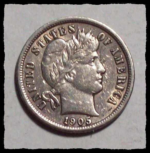 1905-O  BARBER DIME Better Date SHARP XF #32D34  Free U.S. Ship .900 Fine Silver