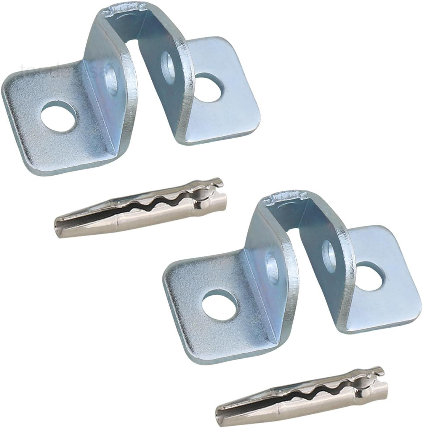 2 Door Check Bracket and Pin Front Rear Driver Passenger 2 Pieces, Silver