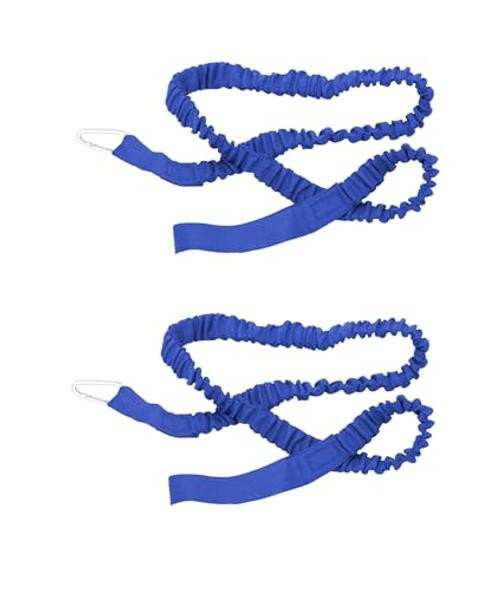 55"(140cm) Stretchable Kayak Paddle Leash - 2 Pcs - Blue