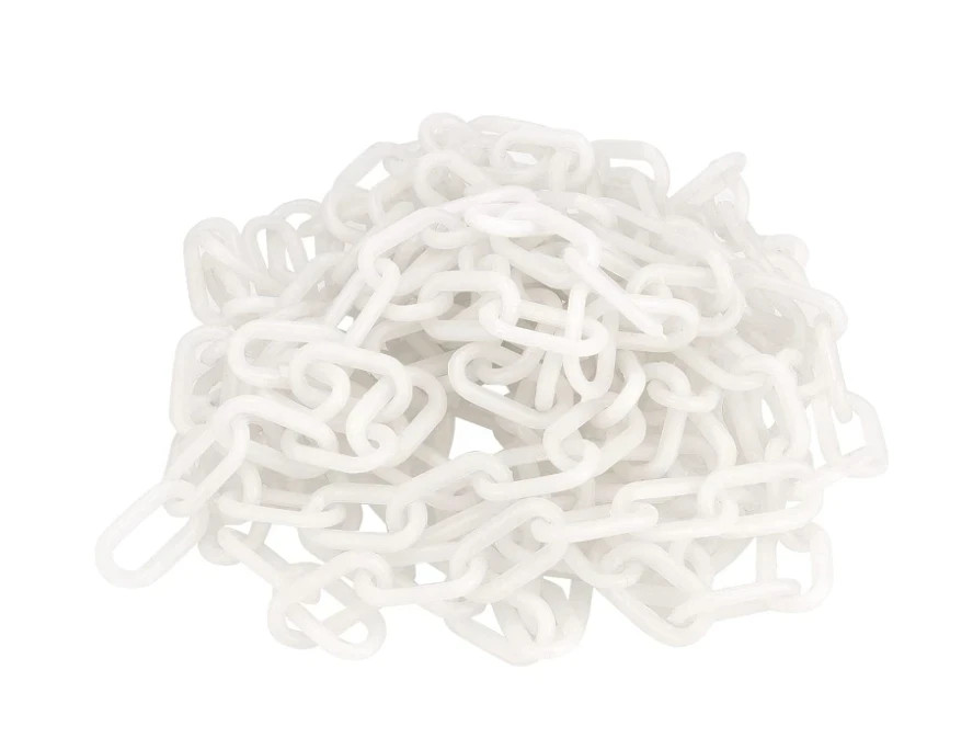 164Ft White Plastic Chain Links Crowd Control Barrier Lightweight Decor Line