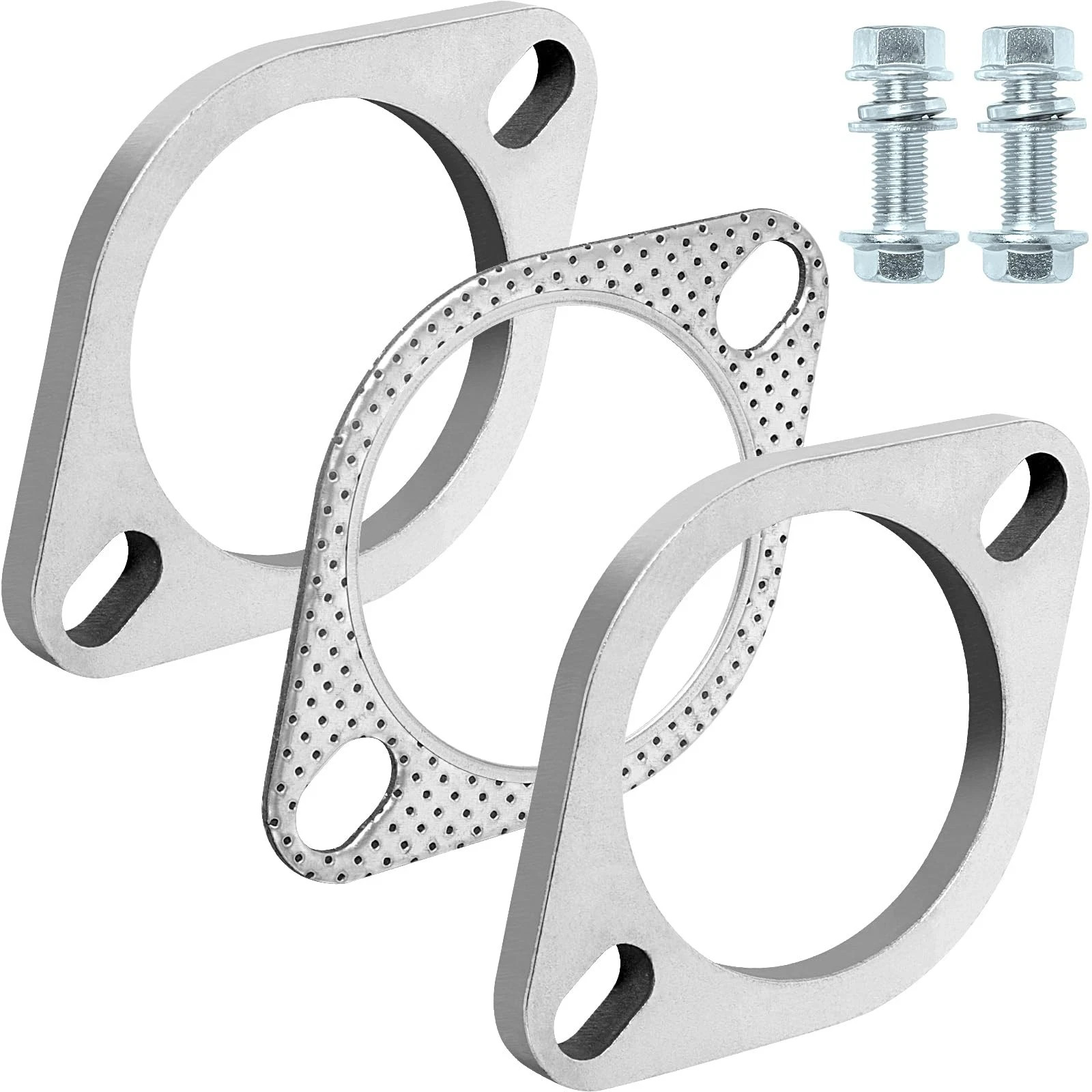 Exhaust Flange Connection Kit Stainless Steel, 2 Bolt 2 inch/51mm Exhaust Fla...