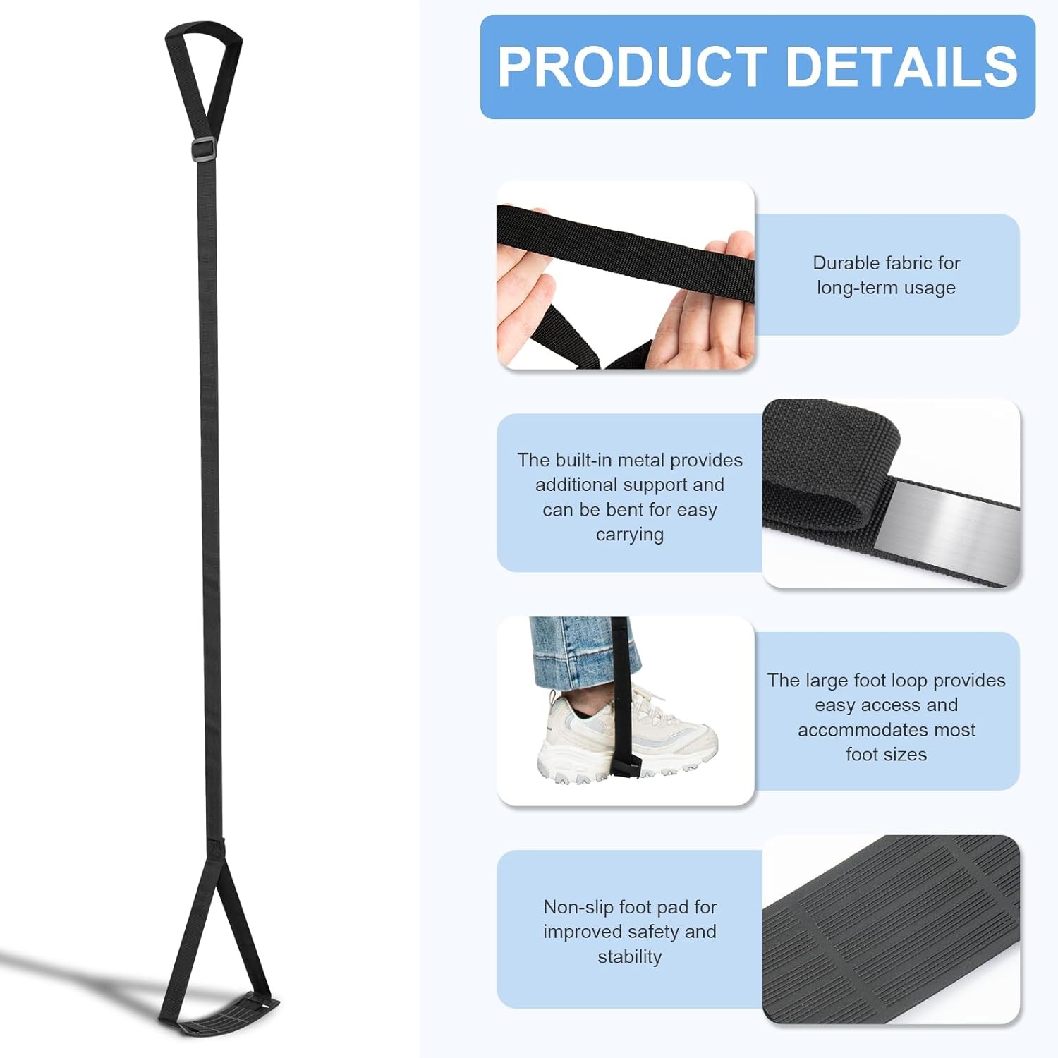 Rigid Leg Lifter for After Knee Surgery, Extra Long Lifters Elderly,...