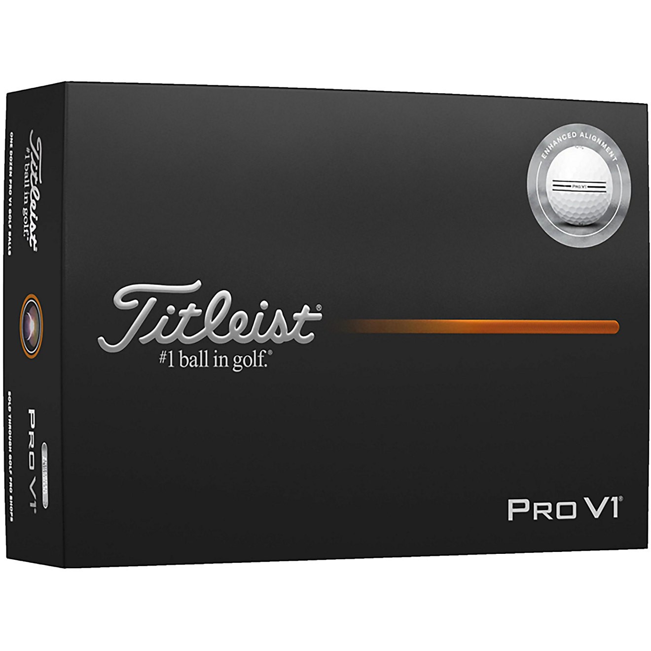 Titleist 2025 Pro V1 Enhanced Alignment Golf Balls 12-Pack White