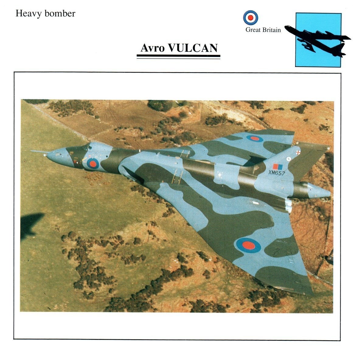Avro Vulcan Edito Service Warplane Air Military Card Great Britain