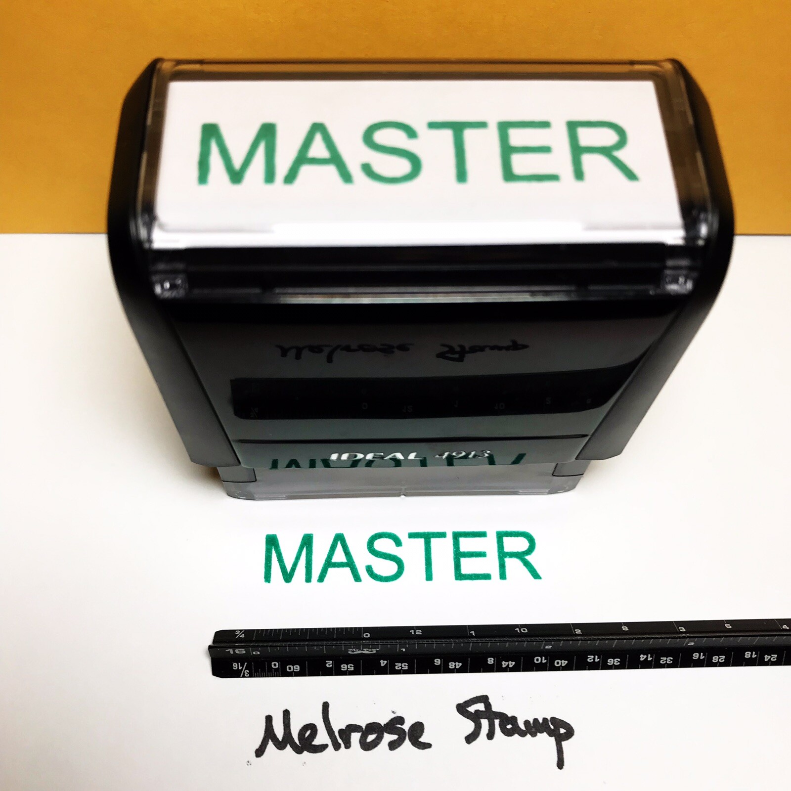 Master Rubber Stamp Self Inking Green Ink Ideal 4913