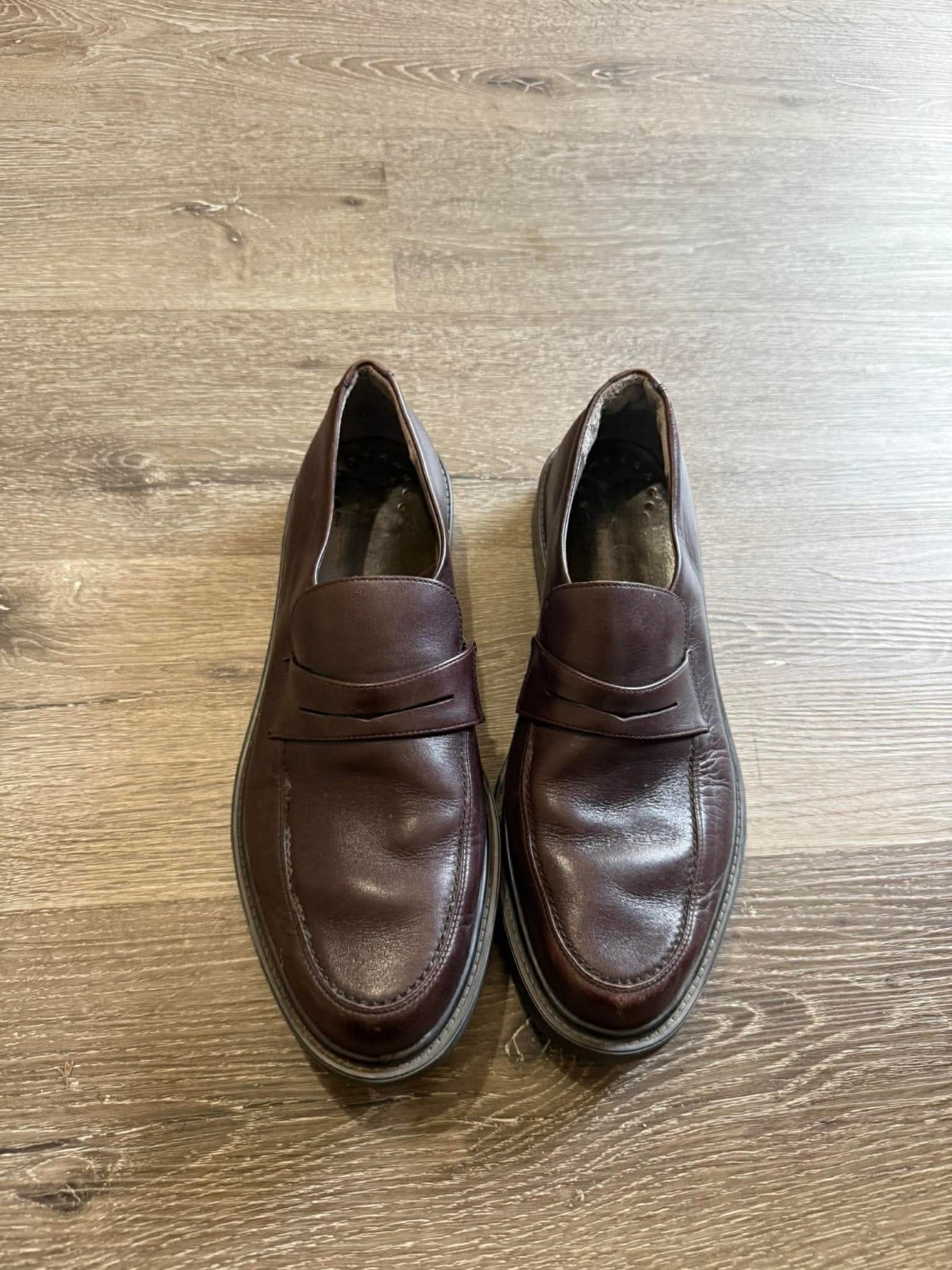MEPHISTO Men's Brown Leather Slip On Penny Loafers Shoes Sz 1 1 Made In Portugal