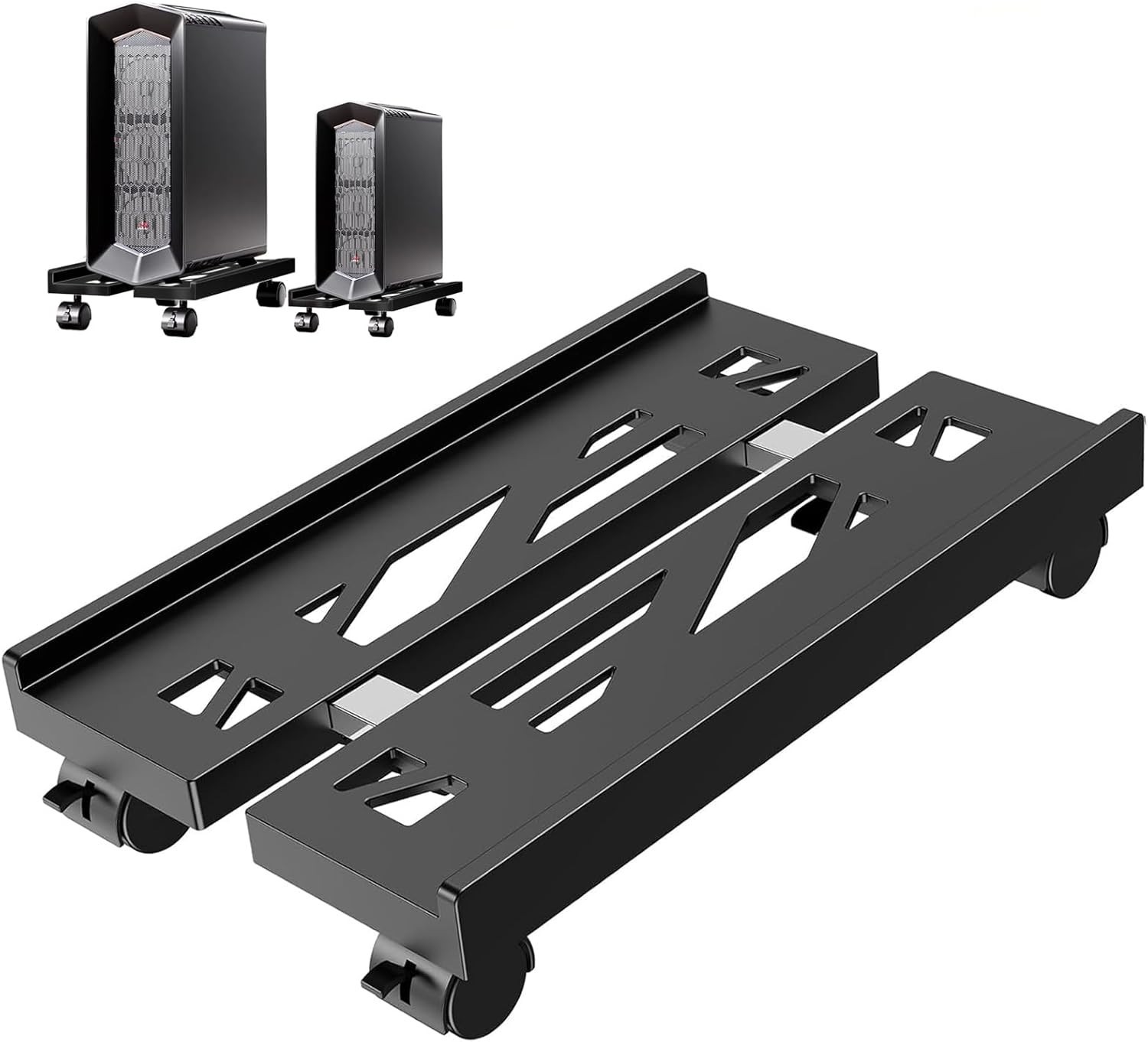 Pc Stand for Floor, Adjustable Computer Tower Stand for Carpet,Mobile CPU Stand
