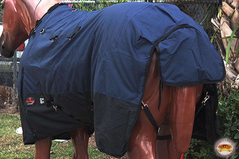 Navy 72 In HILASON 600D Winter Waterproof Poly Horse Blanket Belly Wrap