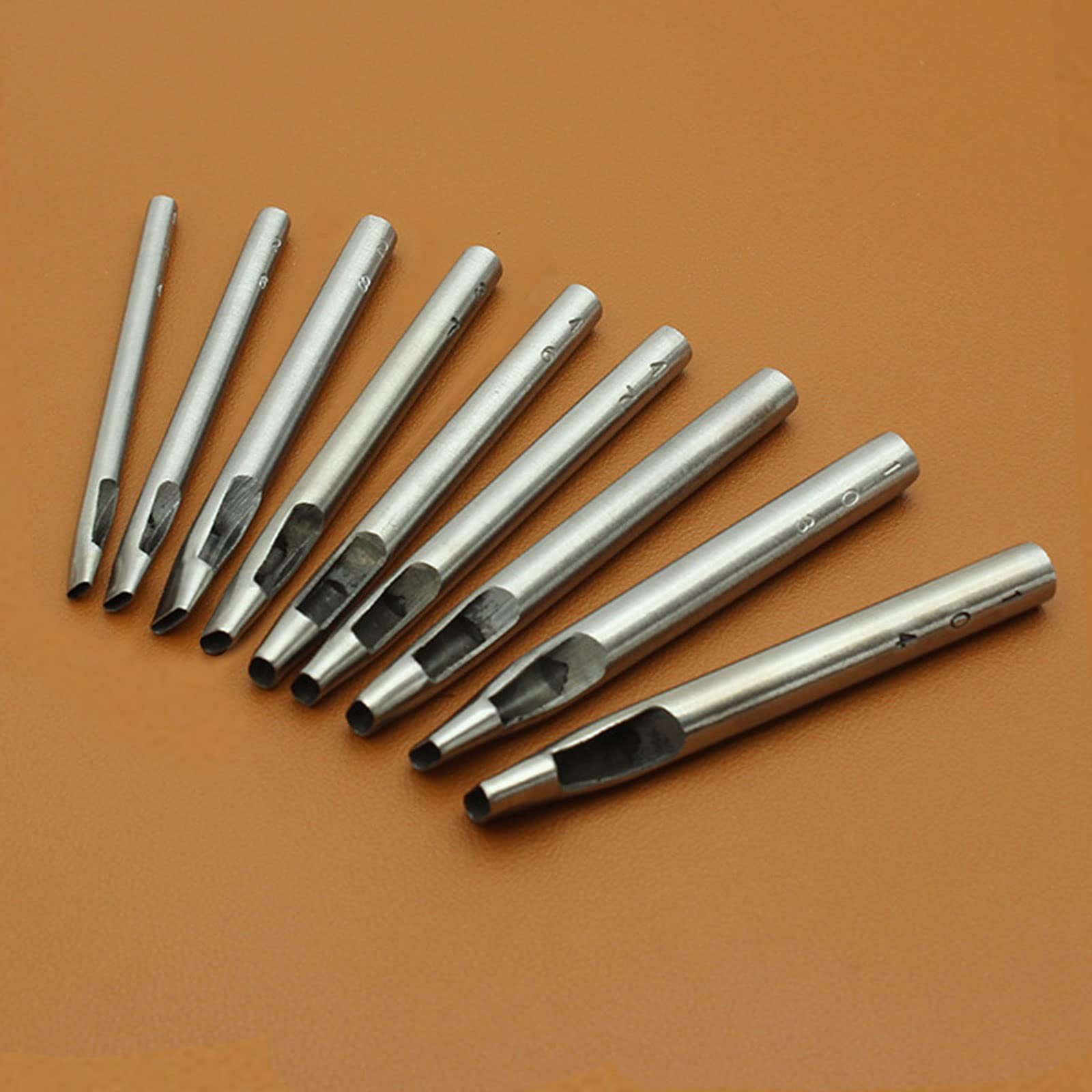 Oval Hole Punch Set for Leather Crafting, 1.4mm-5mm Carbon Steel Tool Kit