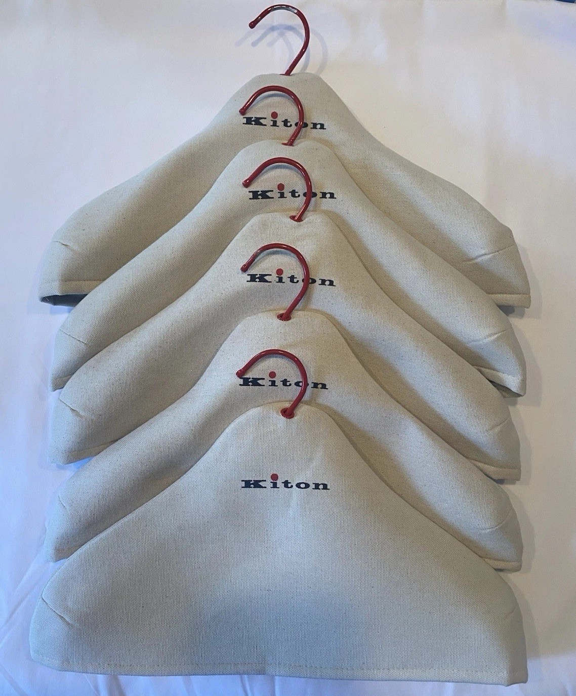 Kiton Thin Non-Slip 15” Hangers (Set Of 5) 16” With Covers On