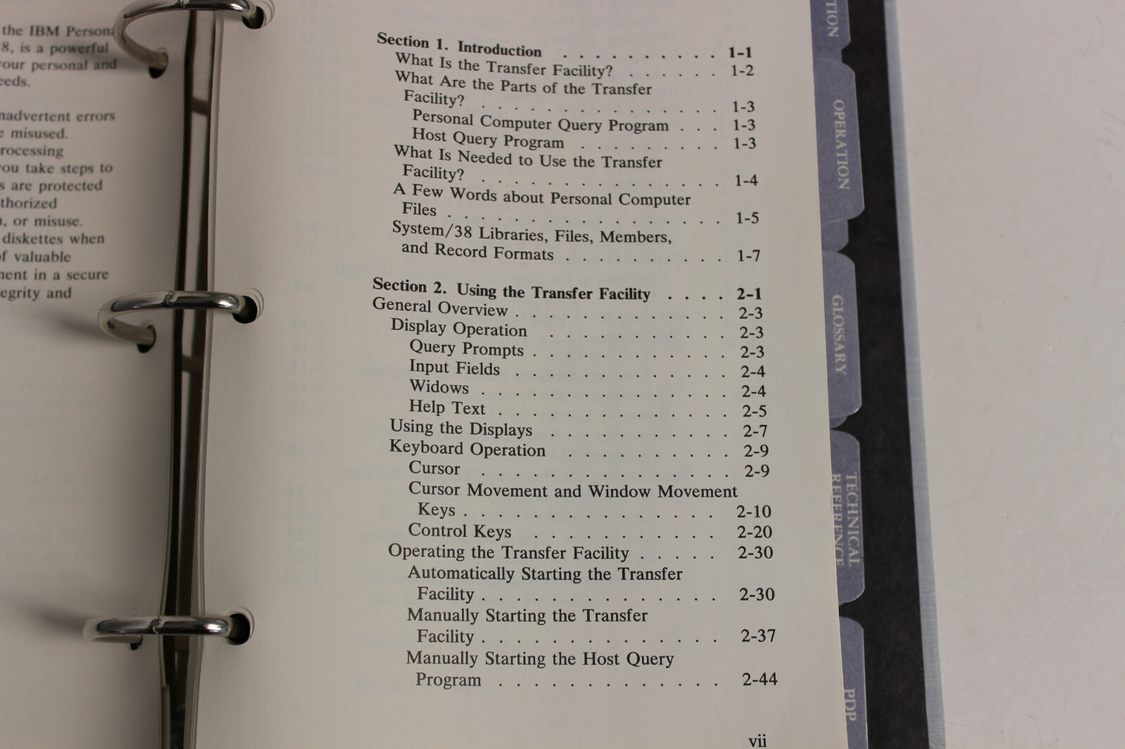 IBM SYSTEM / 38 TRANSFER FACILITY USER'S/PROGRAMMER'S GUIDE SC21-9080-0