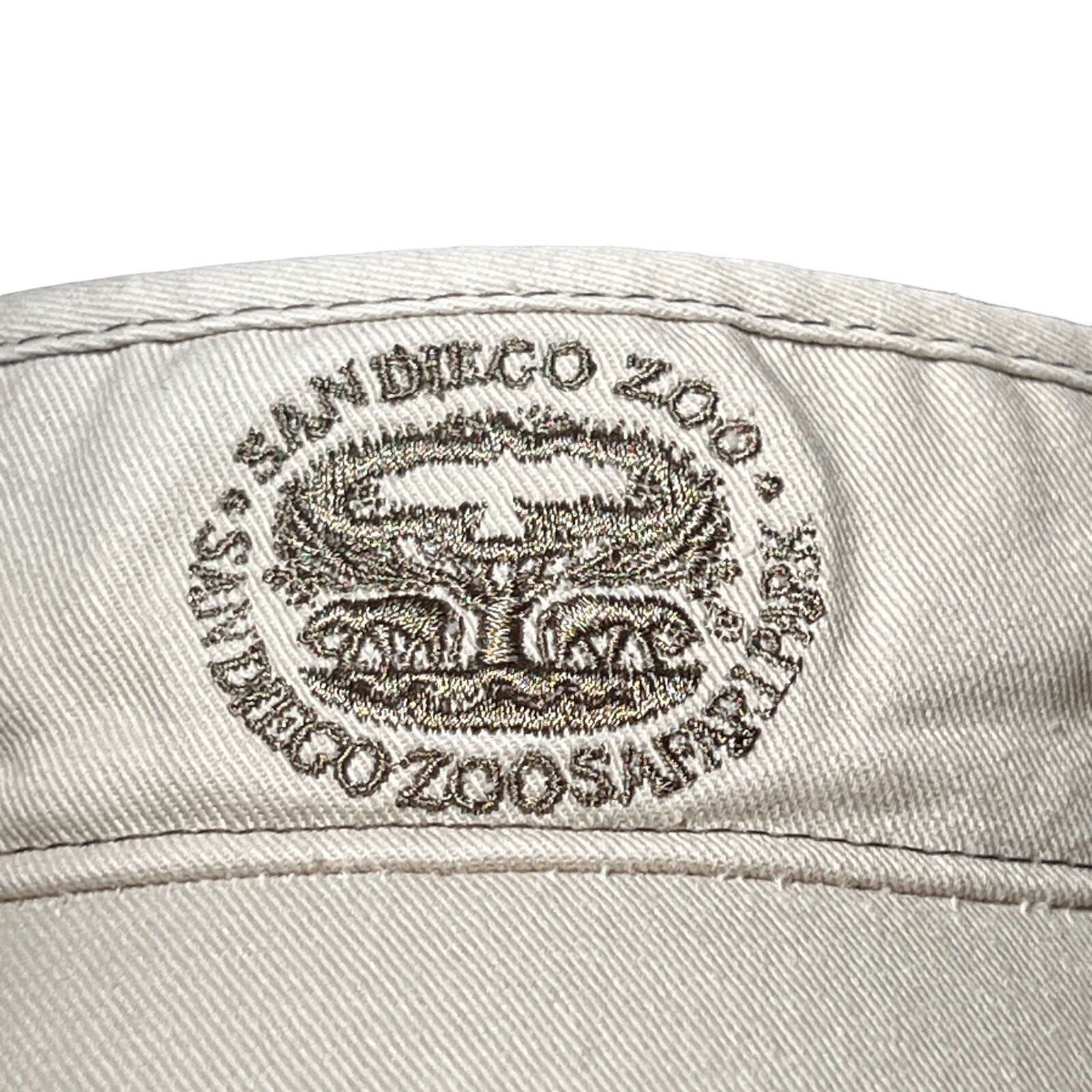 San Diego Zoo & Safari Park Sun Visor Hat Light Khaki Tan Adjustable Cotton
