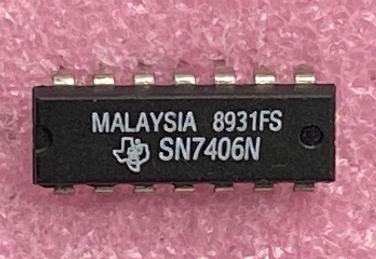 Texas Instruments SN7406N 6-hex inverters open collector out Integrated Circuit