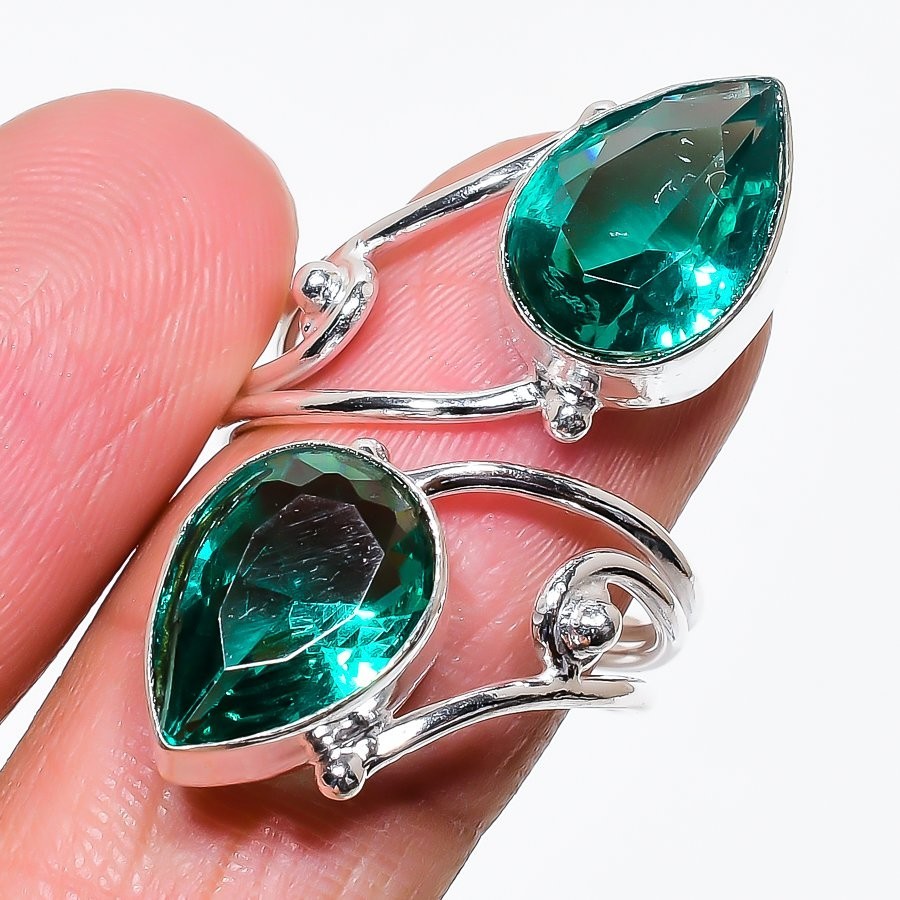 Paraiba Tourmaline Gemstone Handmade 925 Sterling Silver All Size Ring For Gift