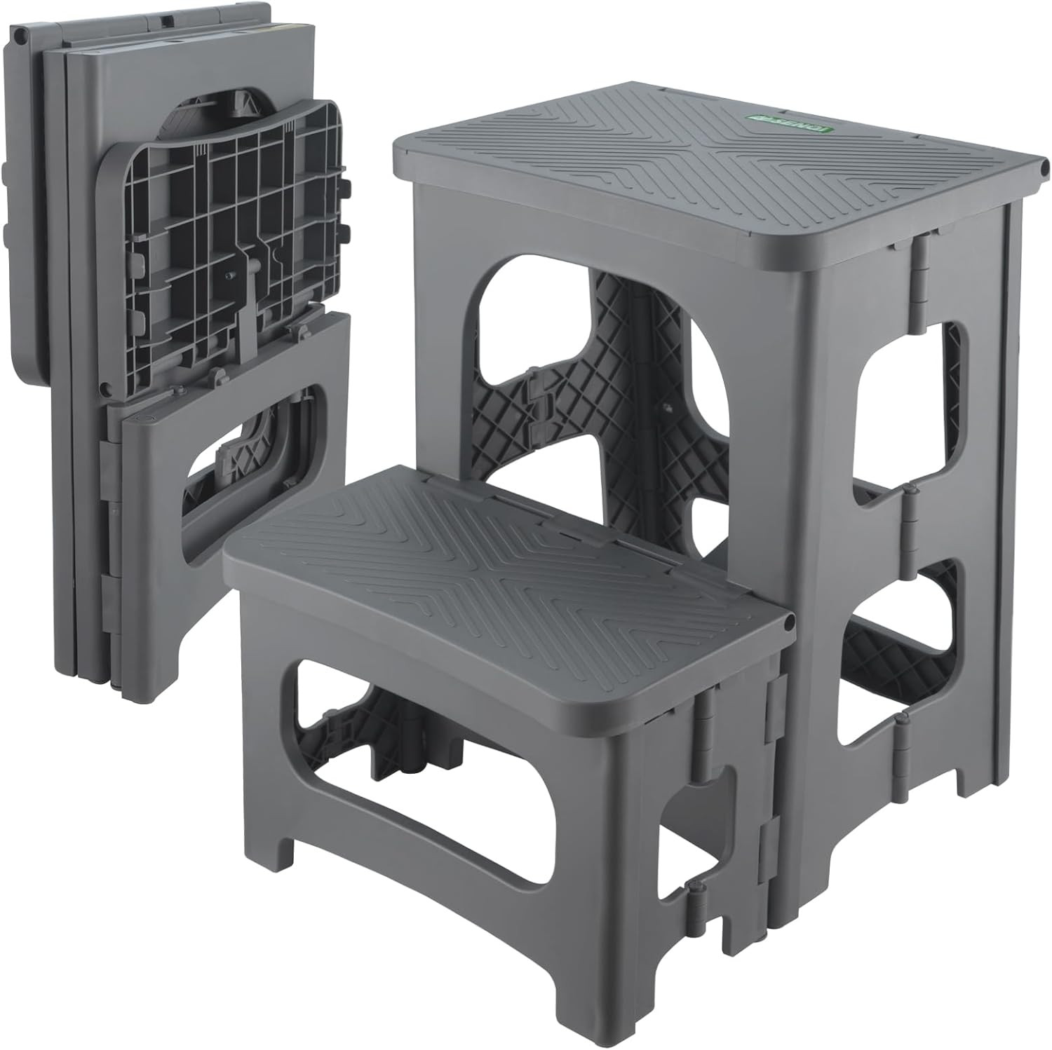 Folding 2-Step Stool for Adults Kids Non-Slip Collapsible Portable Step Stool fo