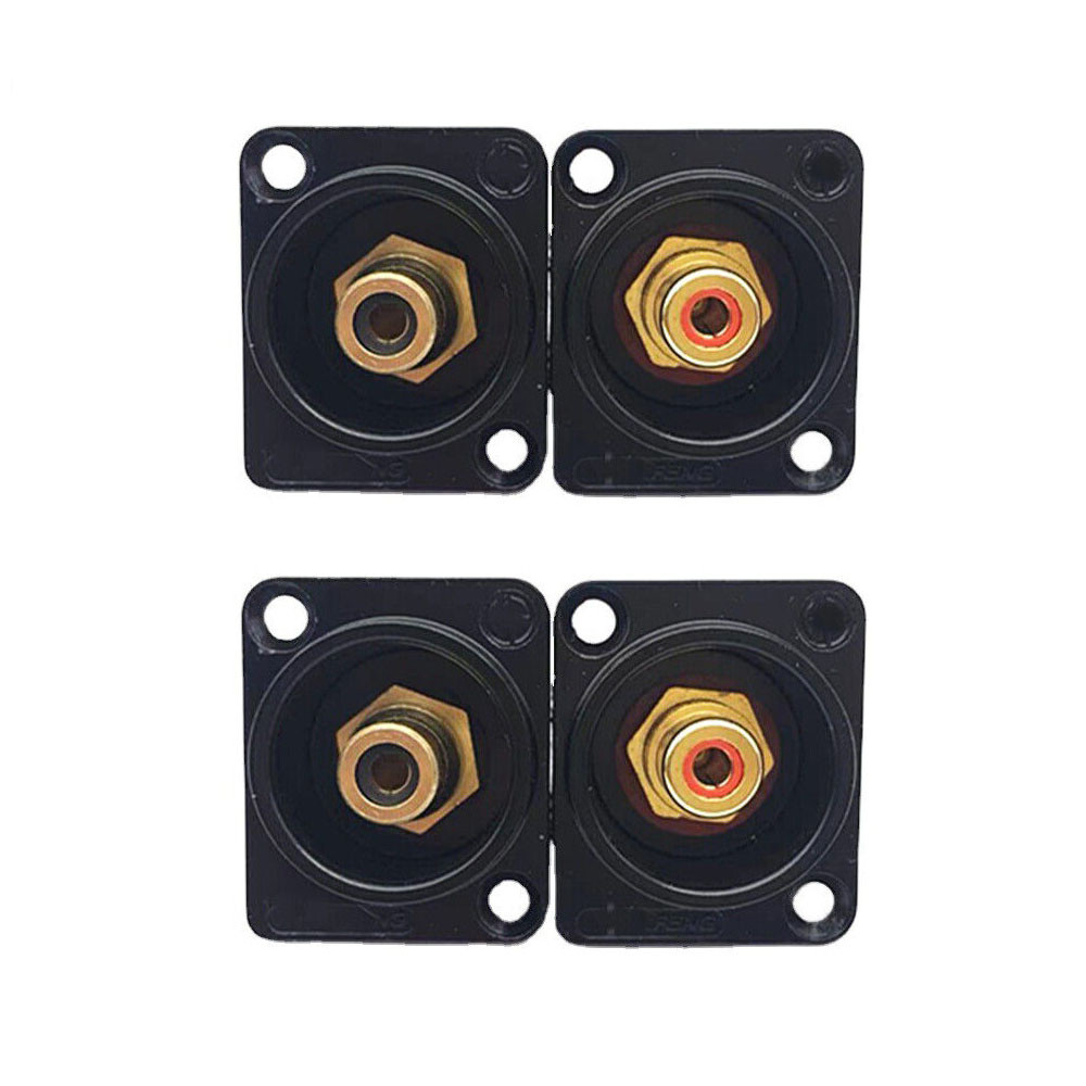 4pcs Black Female RCA Panel Mount Socket Connector Base Plate Welding Base USA