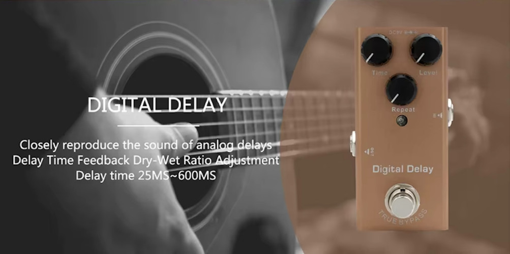 08 Digital Delay Brown Range: 25ms-600ms Guitar Effect Mini Pedal w/True Bypass