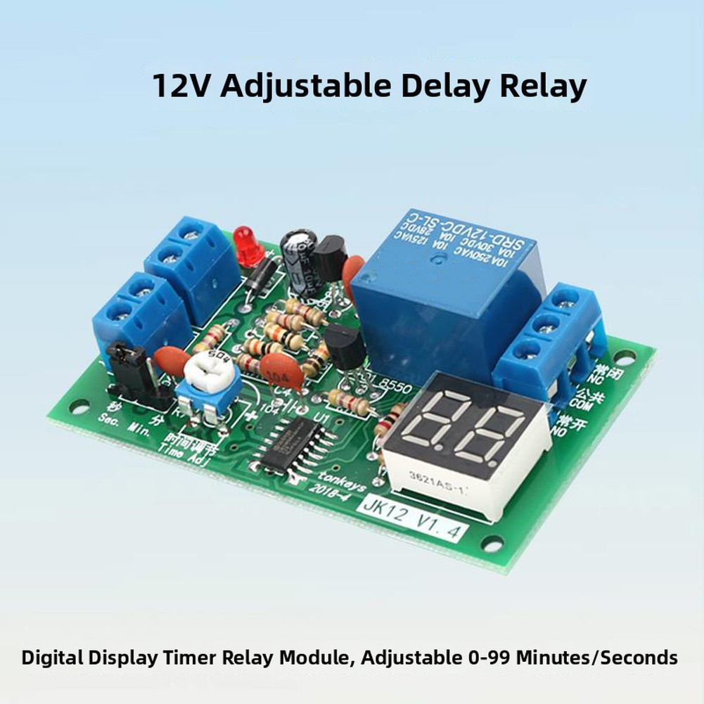 12V Time Delay Relay Real-time Countdown Display Lighting Delay Control
