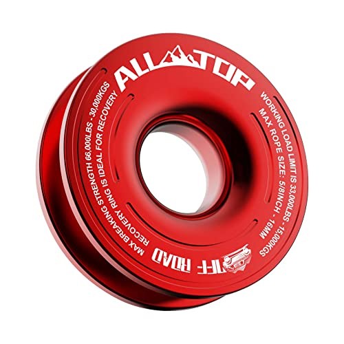 Recovery Ring 66000 LBS Winch Snatch Towing Ring, Tackle Red Recovery Ring