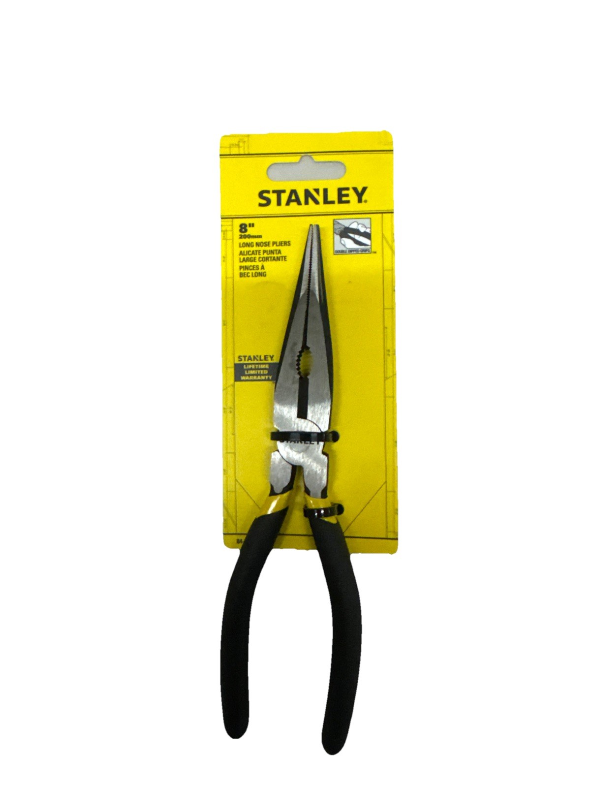 Stanley 84‑102 8" Long Nose Pliers – Fixed Joint Needle Nose Hand Tool