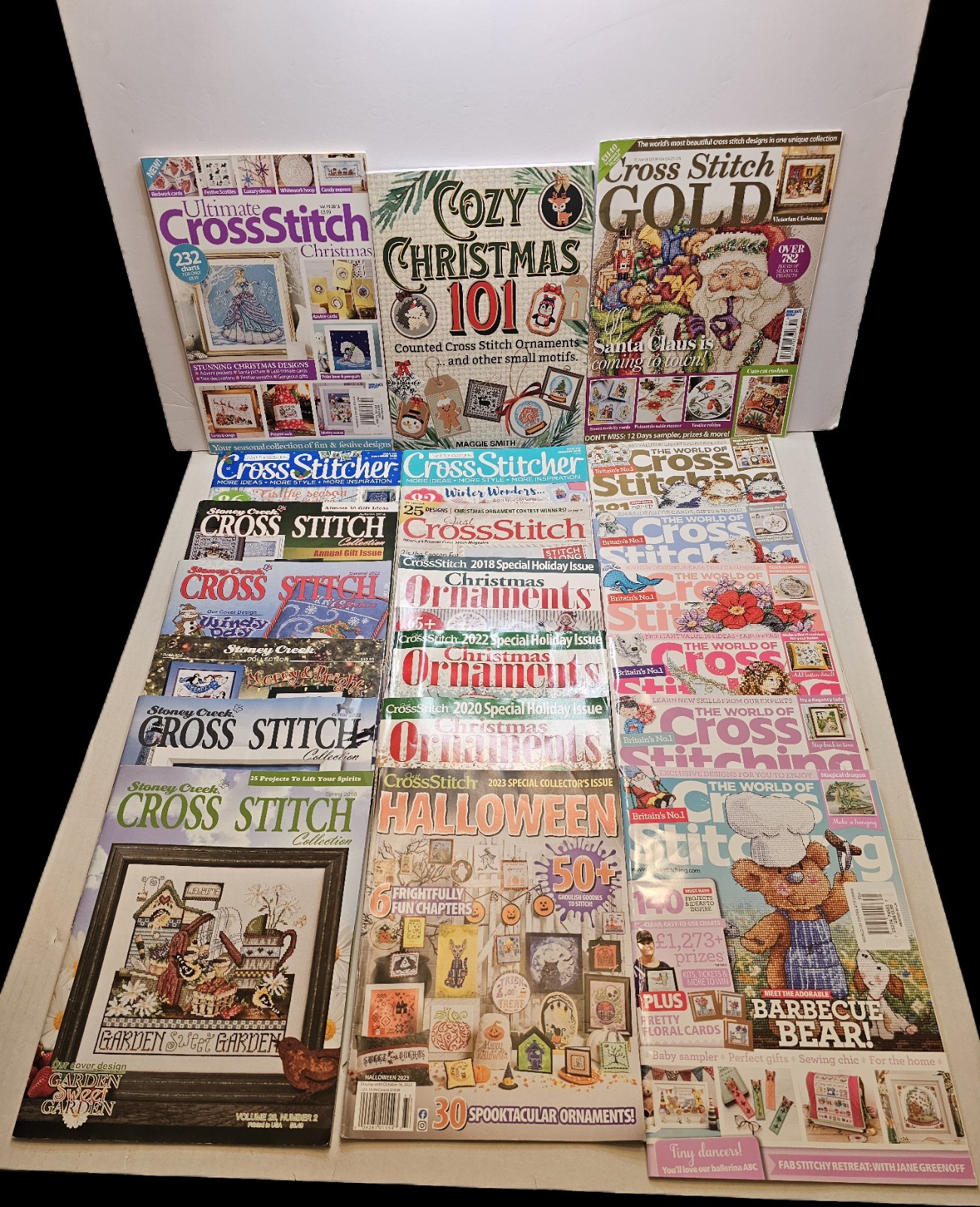 Lot of 21 Various Cross Stitch Magazines- The World of Cross Stitching & More